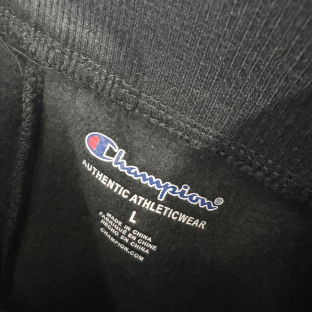 Champion Big Girls Size Large Black Script Logo Fleece Cuffed Casual Joggers New - Picture 4 of 9